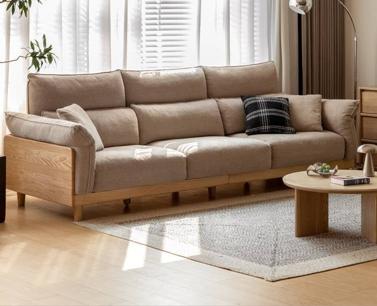 Oak, Ash Solid Wood high-back sofa