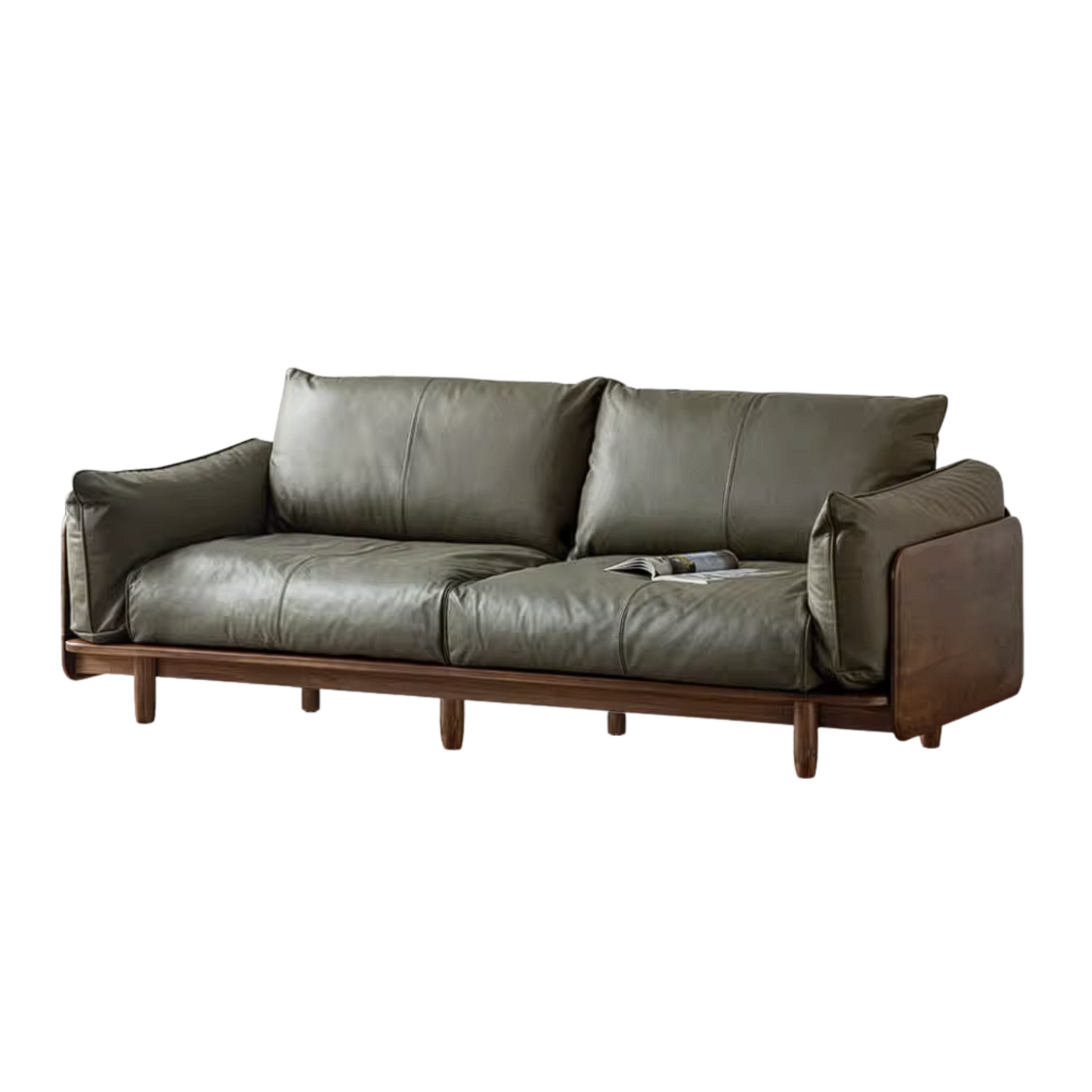 Black Walnut Solid Wood Sofa with Minimalist Design