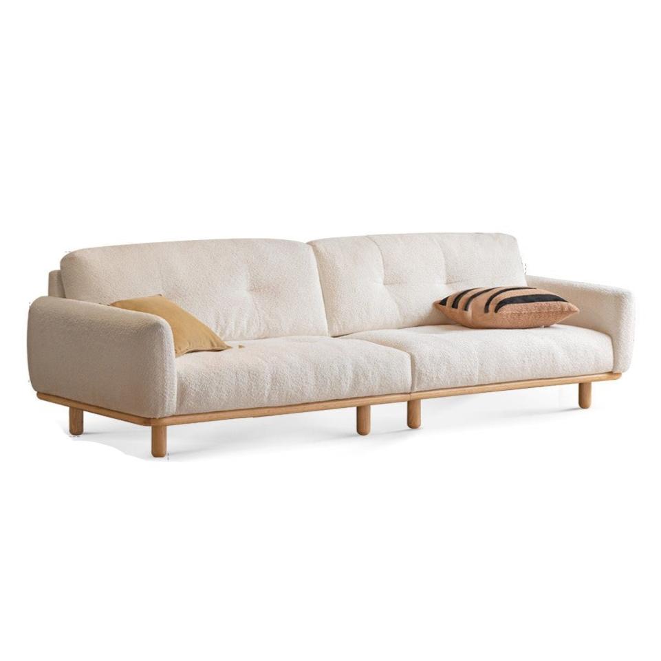 White Cream Upholstered Sofa
