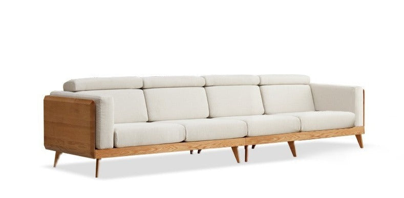 Oak, Ash Solid Wood Sofa with Adjustable Backrest