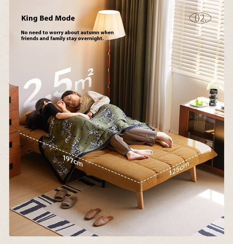 Retro Fabric Sofa Bed – Convertible Folding Sofa