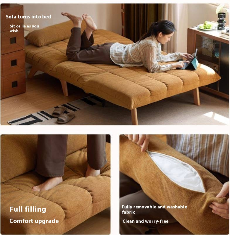 Retro Fabric Sofa Bed – Convertible Folding Sofa