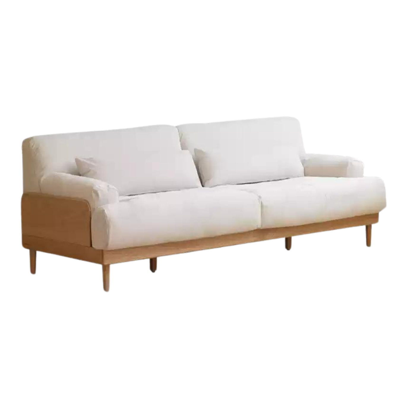 Oak Solid Wood Sofa, Modern Japanese Minimal Design
