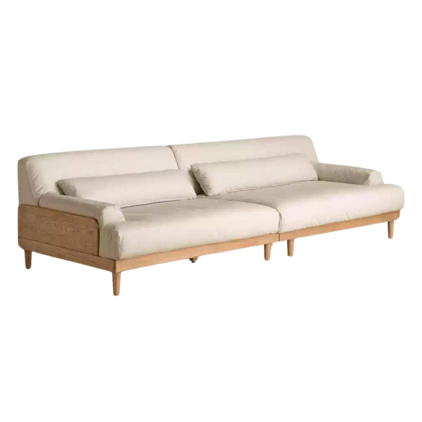 Oak Solid Wood Sofa, Modern Japanese Minimal Design