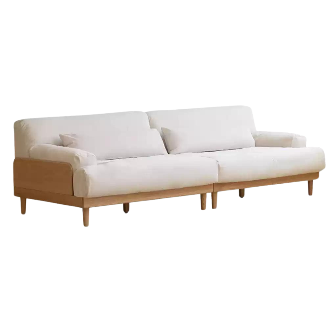 Oak Solid Wood Sofa, Modern Japanese Minimal Design