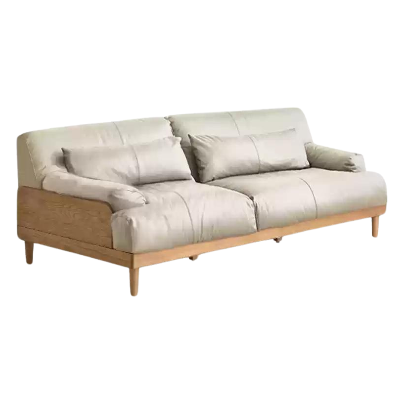 Oak Solid Wood Sofa, Modern Japanese Minimal Design