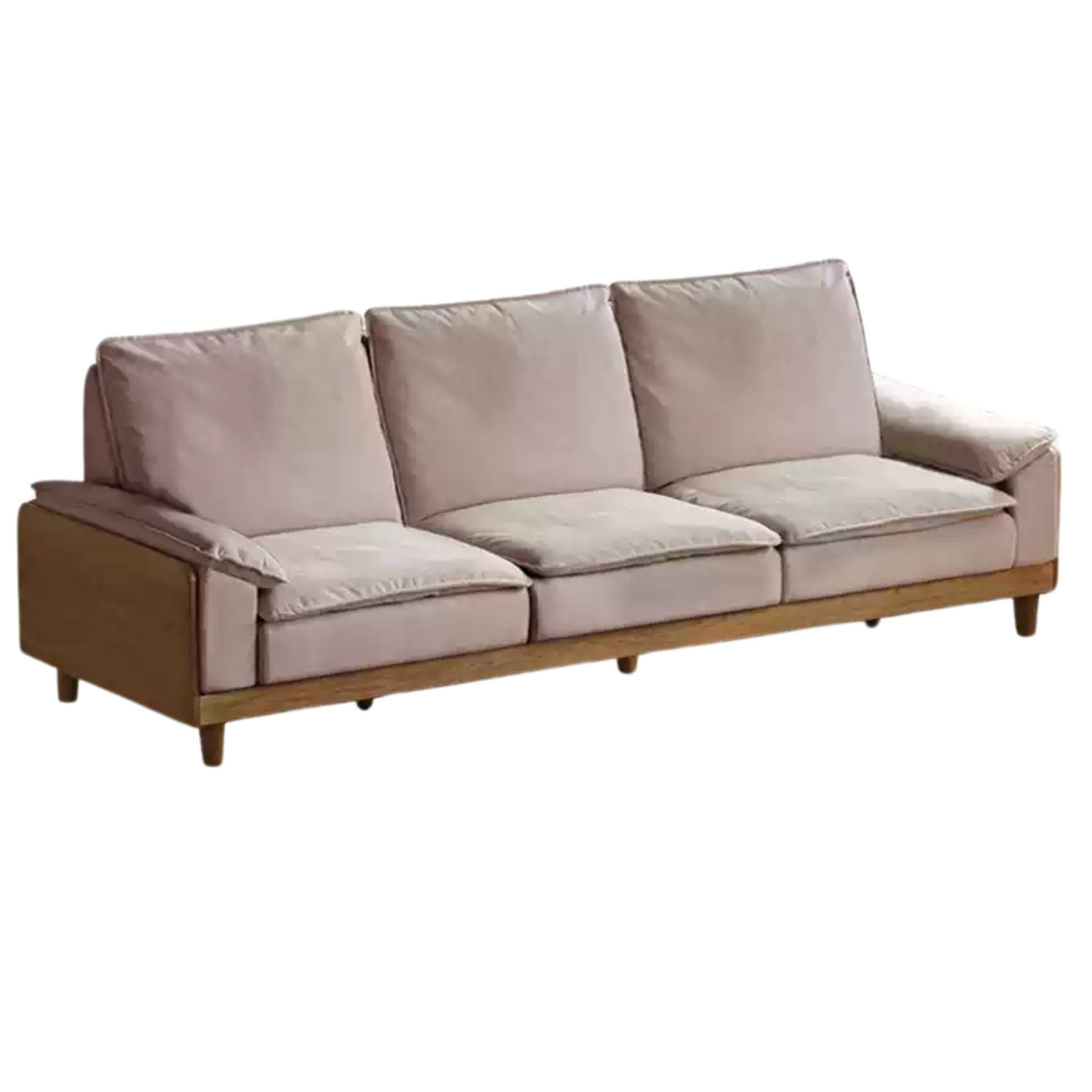 Oak Solid Wood Straight Sofa