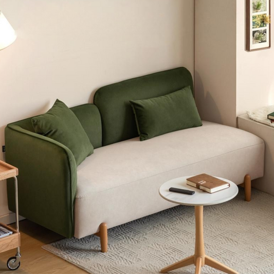 Two Tone Fabric Sofa with Scratch Resistant Upholster