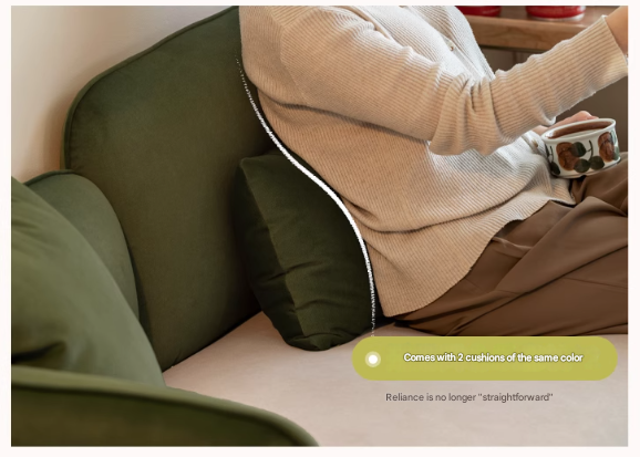 Two Tone Fabric Sofa with Scratch Resistant Upholster
