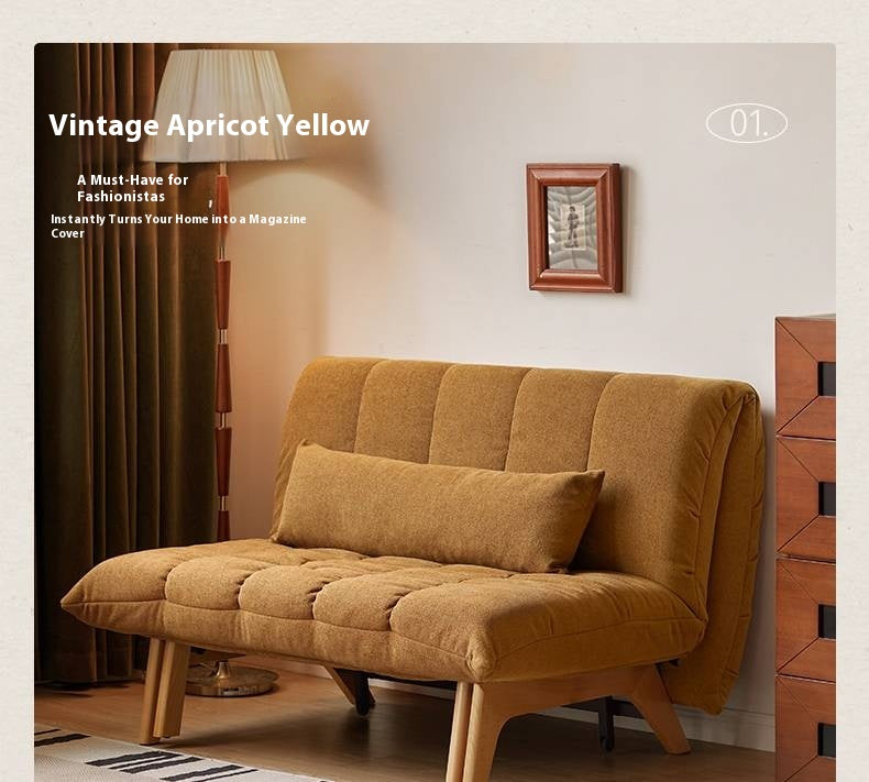 Retro Fabric Sofa Bed – Convertible Folding Sofa