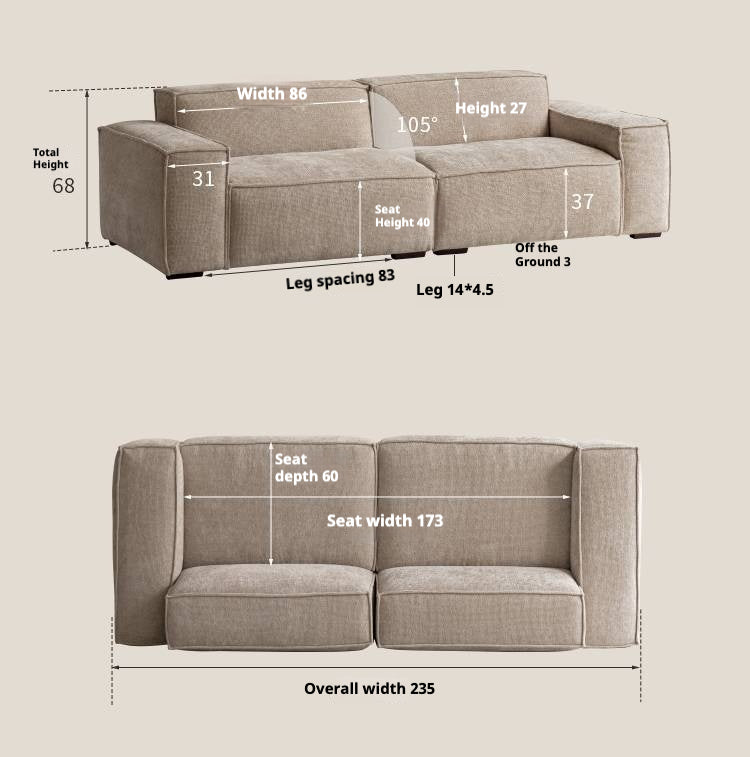 Wabi-Sabi Tofu Block Sofa