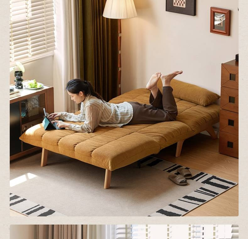 Retro Fabric Sofa Bed – Convertible Folding Sofa