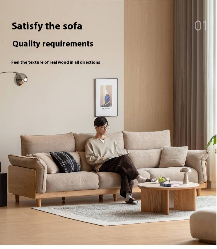 Oak, Ash Solid Wood high-back sofa