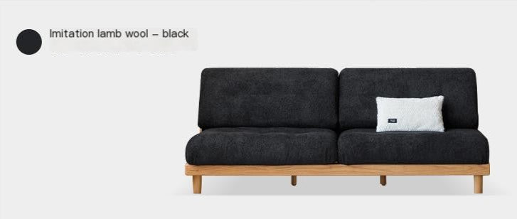 Oak, Ash Solid Wood  Fabric Sofa with Deep Seat, Soft Cushion Design