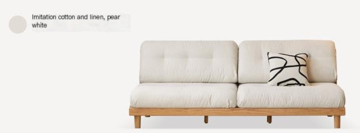 Oak, Ash Solid Wood  Fabric Sofa with Deep Seat, Soft Cushion Design