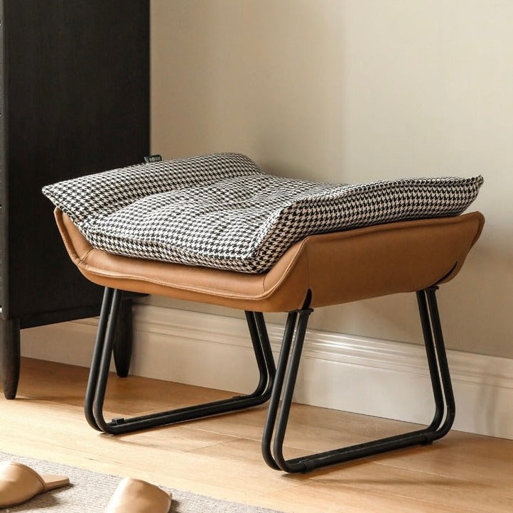 Oak Solid Wood, Fabric Sofa Footstool, Changing Stool