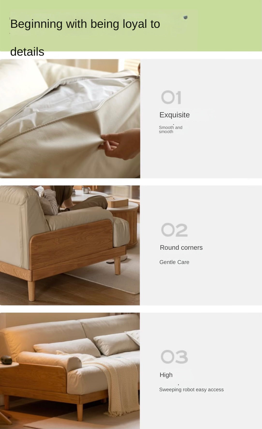 Oak Solid Wood Sofa, Modern Japanese Minimal Design