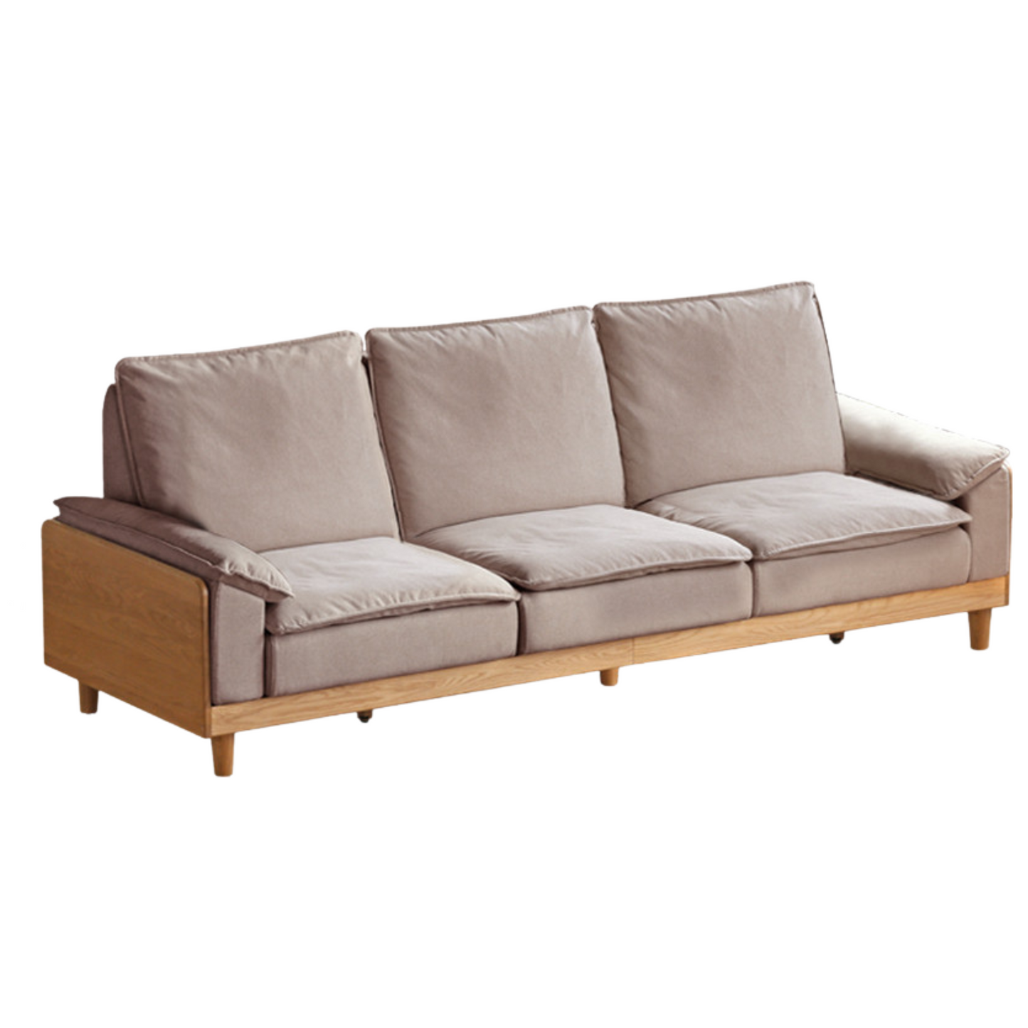 Oak Solid Wood Straight Sofa