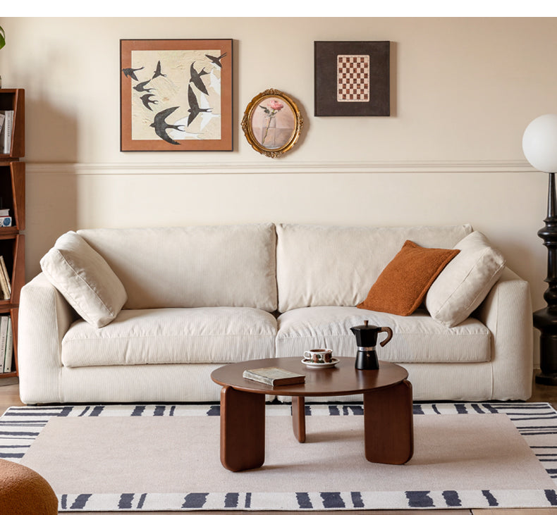 Soft Cream Upholstered Sofa