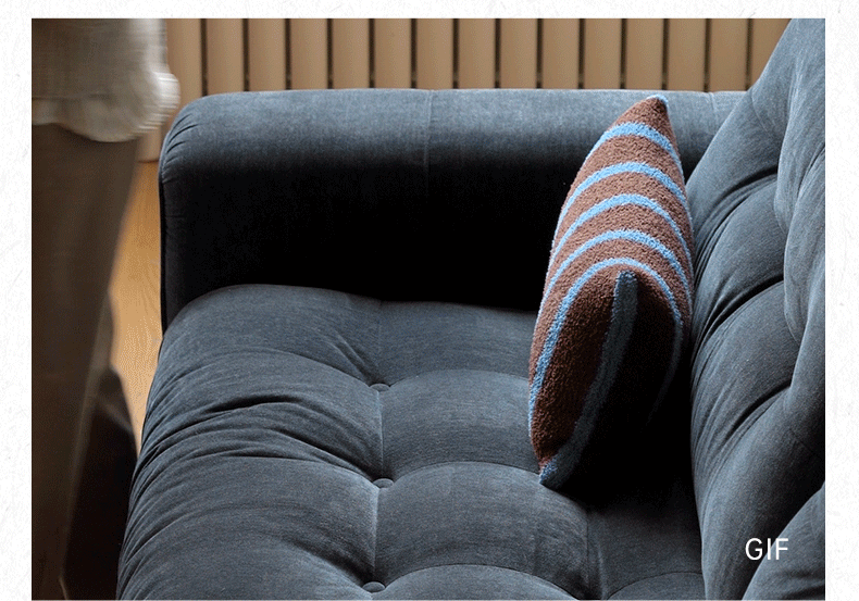 Retro High-Back Chenille Sofa