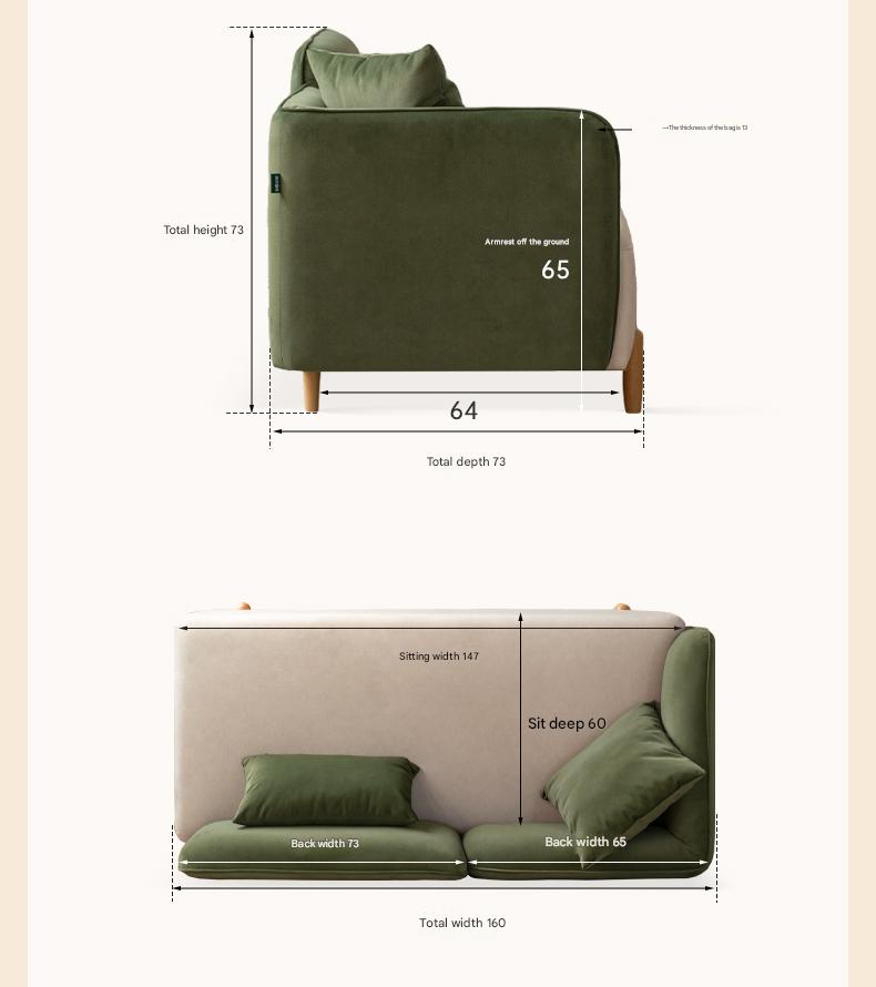 Two Tone Fabric Sofa with Scratch Resistant Upholster