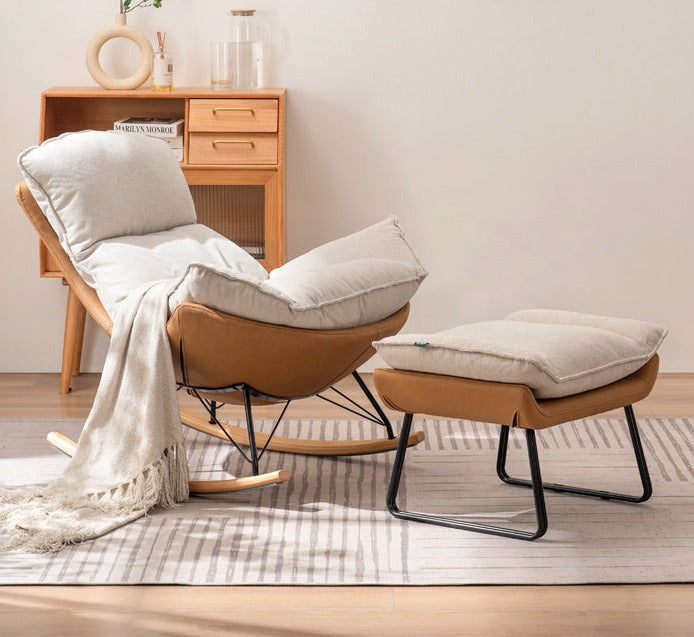 Oak Solid Wood, Fabric Sofa Footstool, Changing Stool