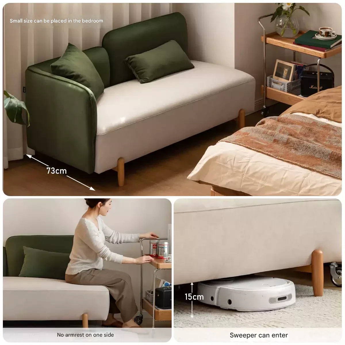 Two Tone Fabric Sofa with Scratch Resistant Upholster