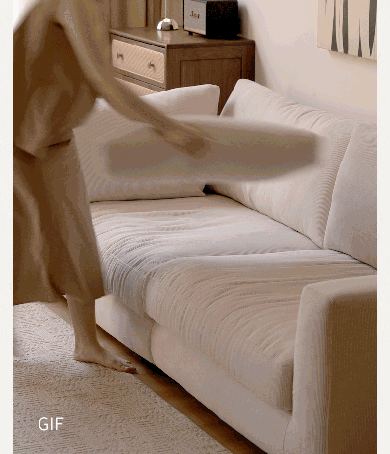 Soft Cream Upholstered Sofa