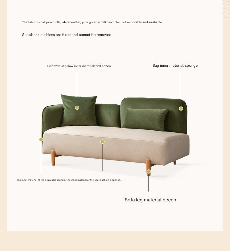 Two Tone Fabric Sofa with Scratch Resistant Upholster