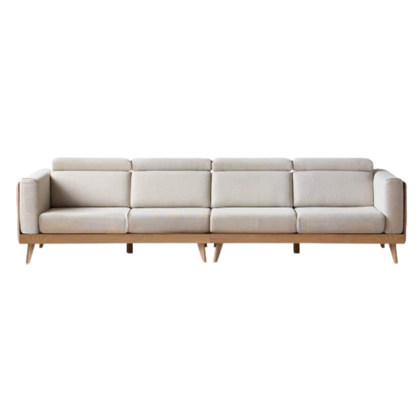 Oak, Ash Solid Wood Sofa with Adjustable Backrest