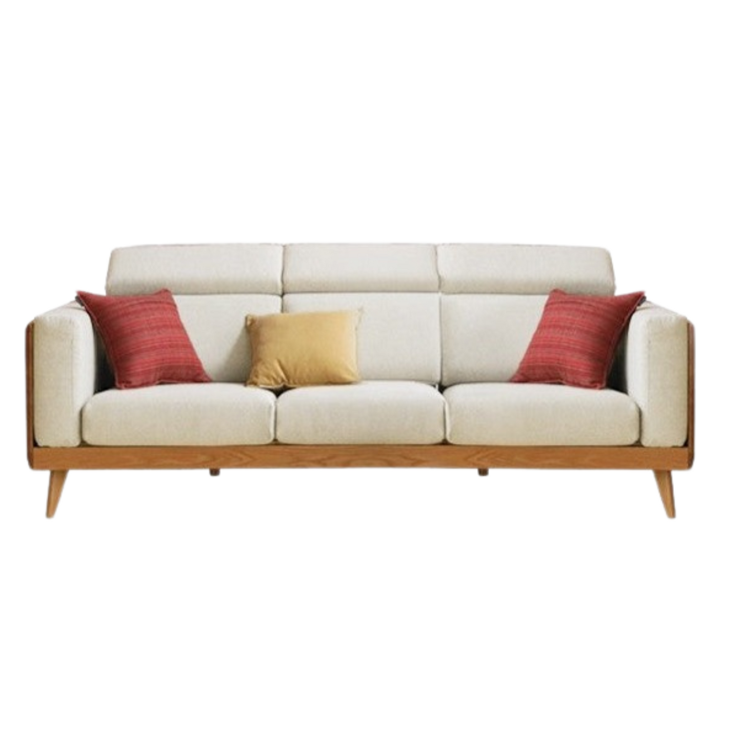 Oak, Ash Solid Wood Sofa with Adjustable Backrest