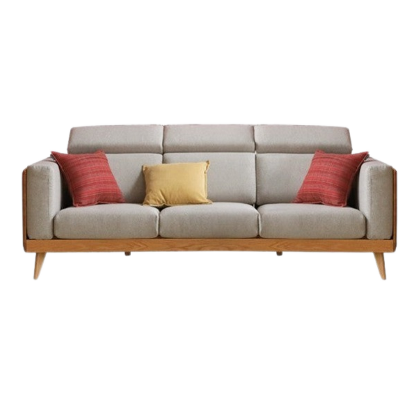 Oak, Ash Solid Wood Sofa with Adjustable Backrest