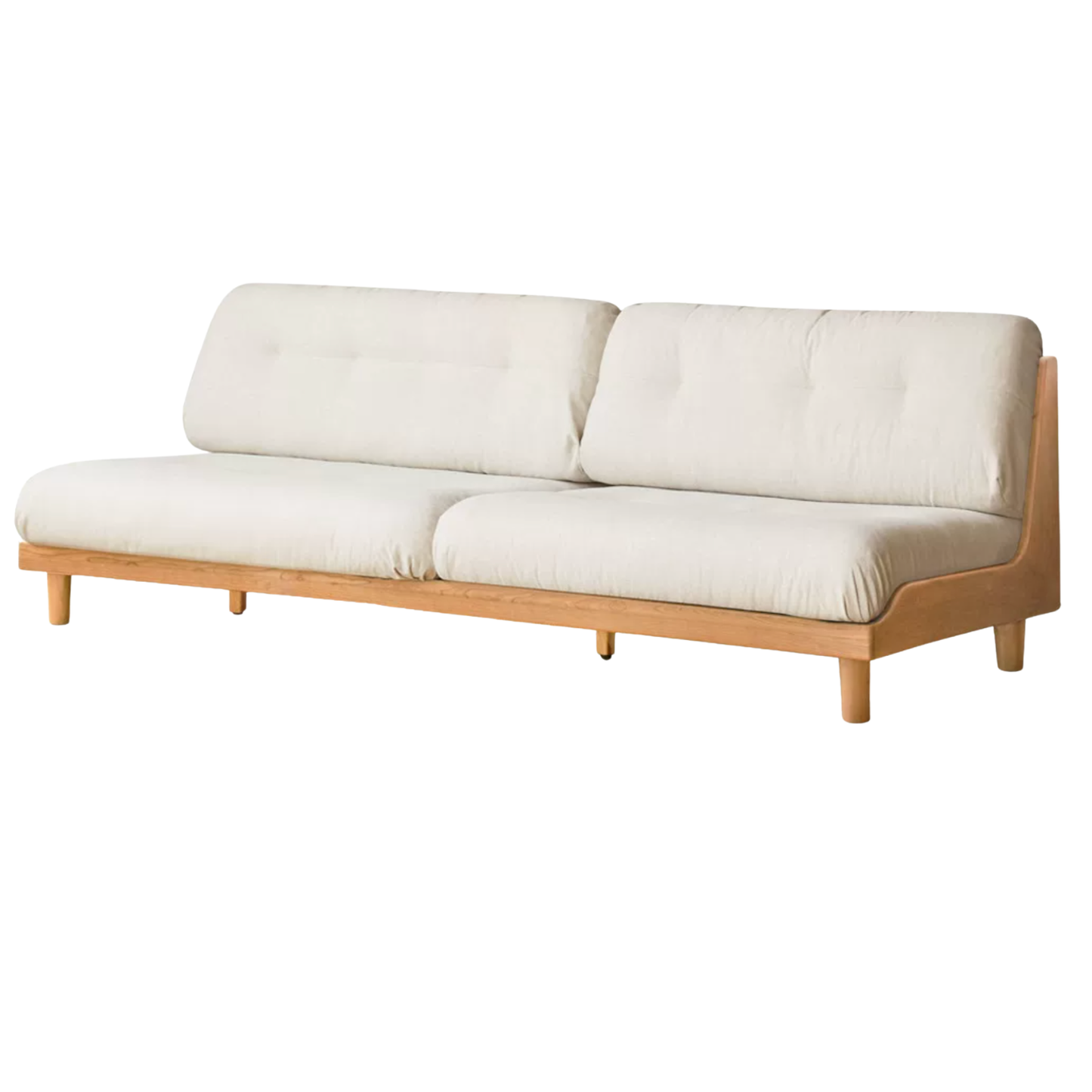 Oak, Ash Solid Wood  Fabric Sofa with Deep Seat, Soft Cushion Design
