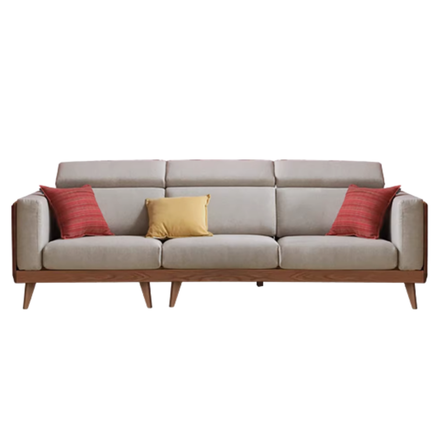 Oak, Ash Solid Wood Sofa with Adjustable Backrest