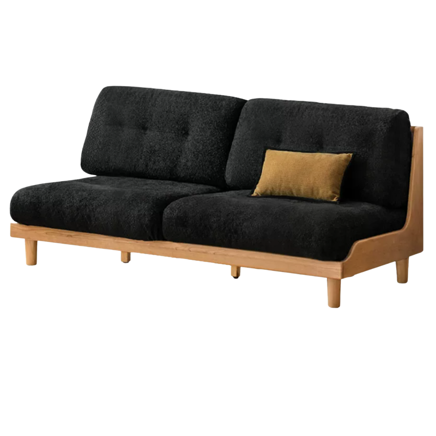 Oak, Ash Solid Wood  Fabric Sofa with Deep Seat, Soft Cushion Design
