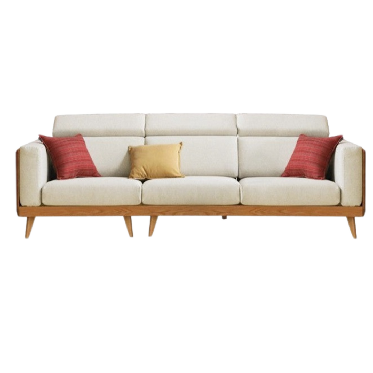 Oak, Ash Solid Wood Sofa with Adjustable Backrest