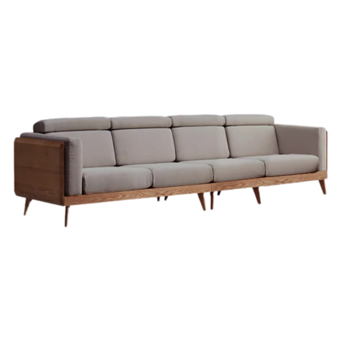 Oak, Ash Solid Wood Sofa with Adjustable Backrest