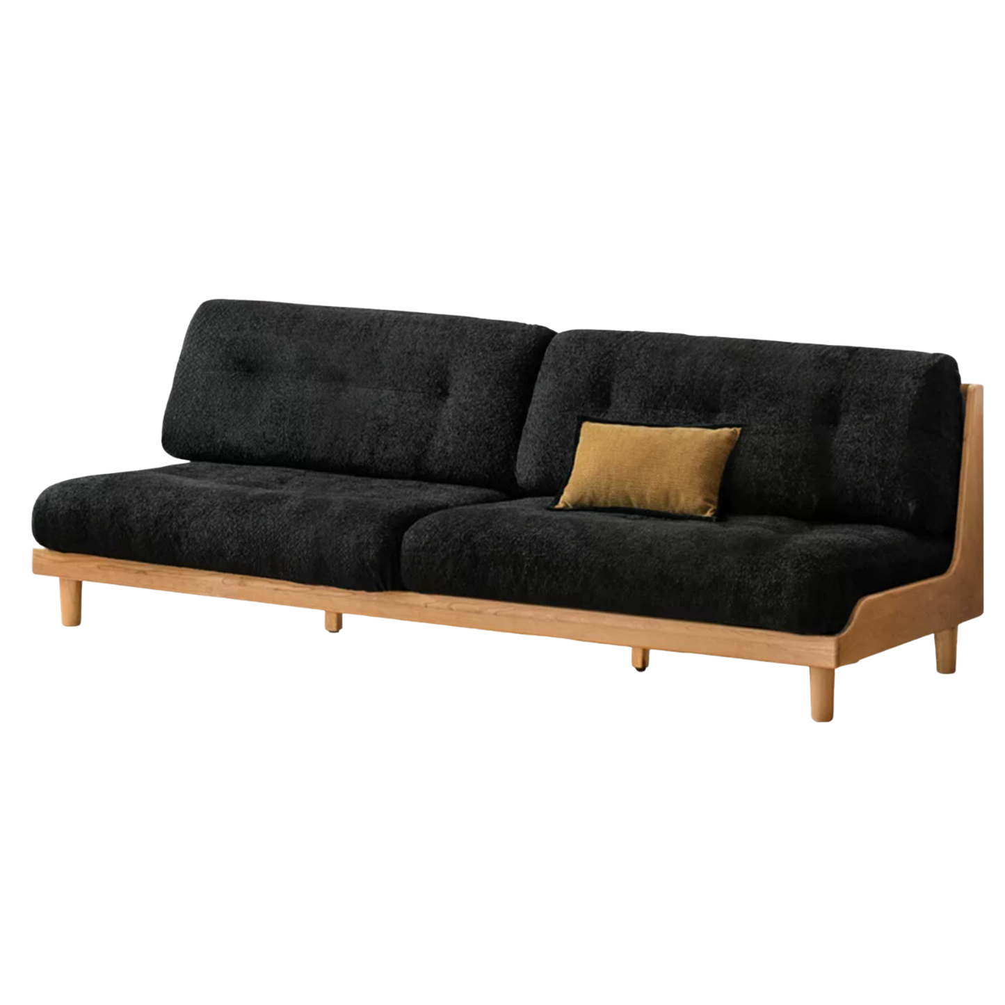 Oak, Ash Solid Wood  Fabric Sofa with Deep Seat, Soft Cushion Design