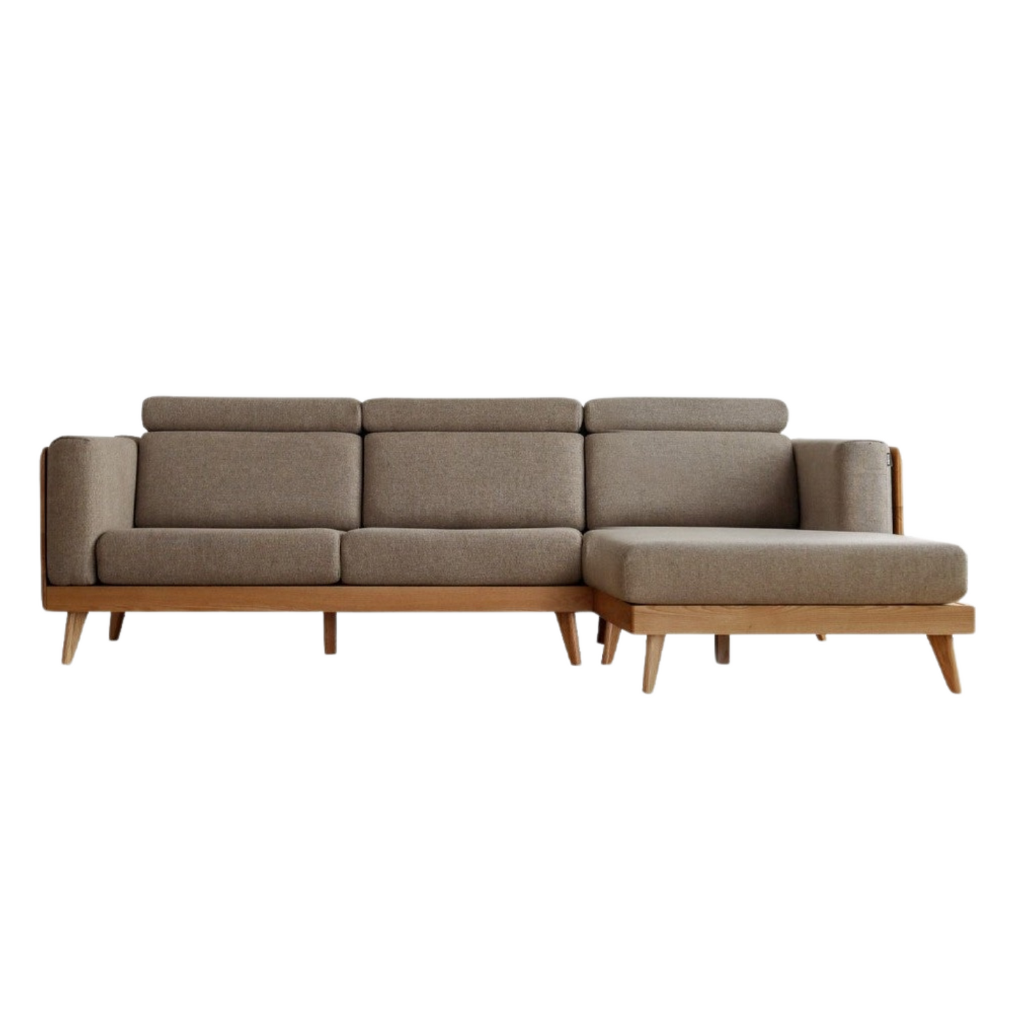 Oak, Ash Solid Wood Sofa with Adjustable Backrest