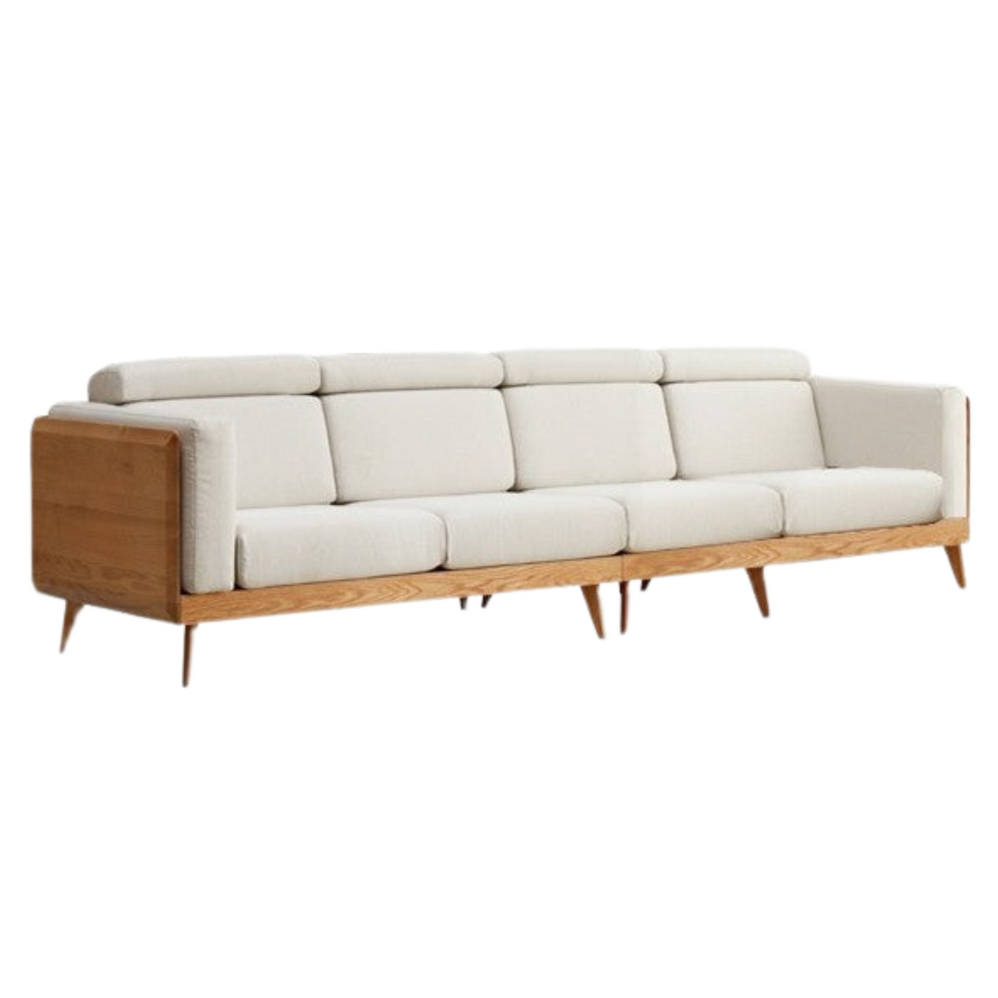 Oak, Ash Solid Wood Sofa with Adjustable Backrest