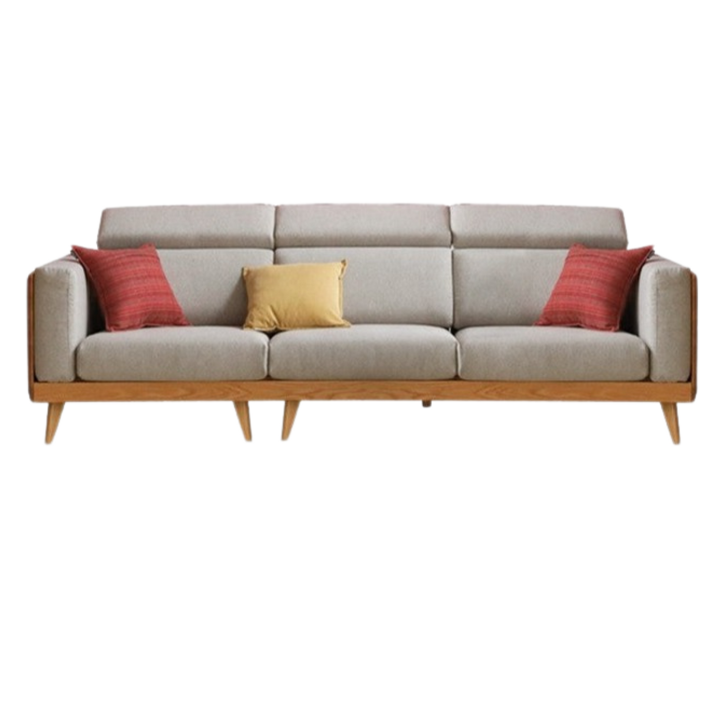 Oak, Ash Solid Wood Sofa with Adjustable Backrest