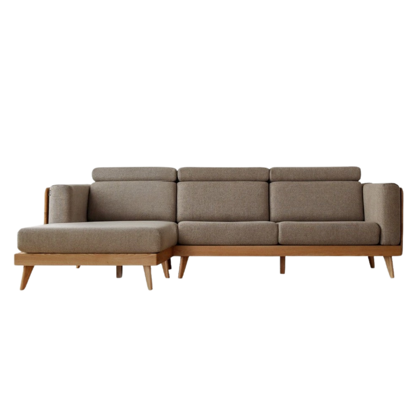 Oak, Ash Solid Wood Sofa with Adjustable Backrest