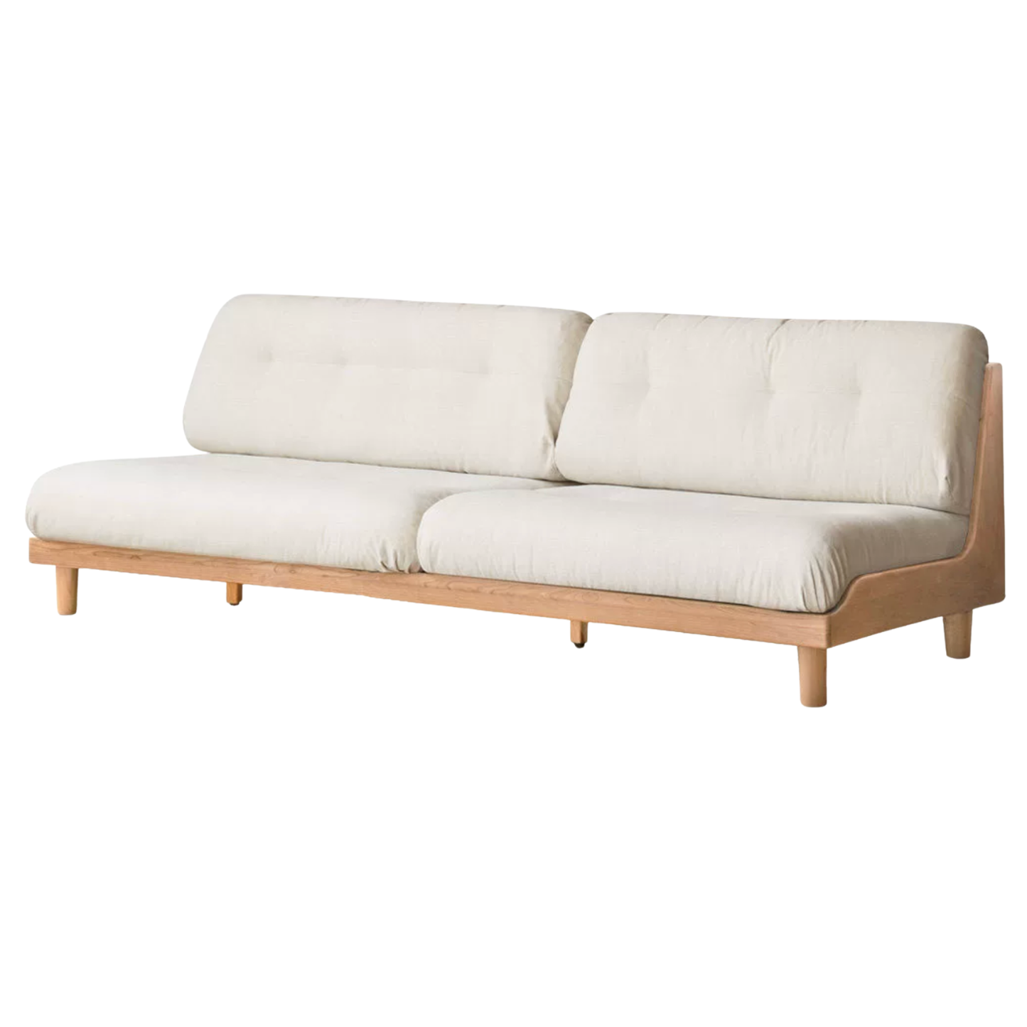 Oak, Ash Solid Wood  Fabric Sofa with Deep Seat, Soft Cushion Design