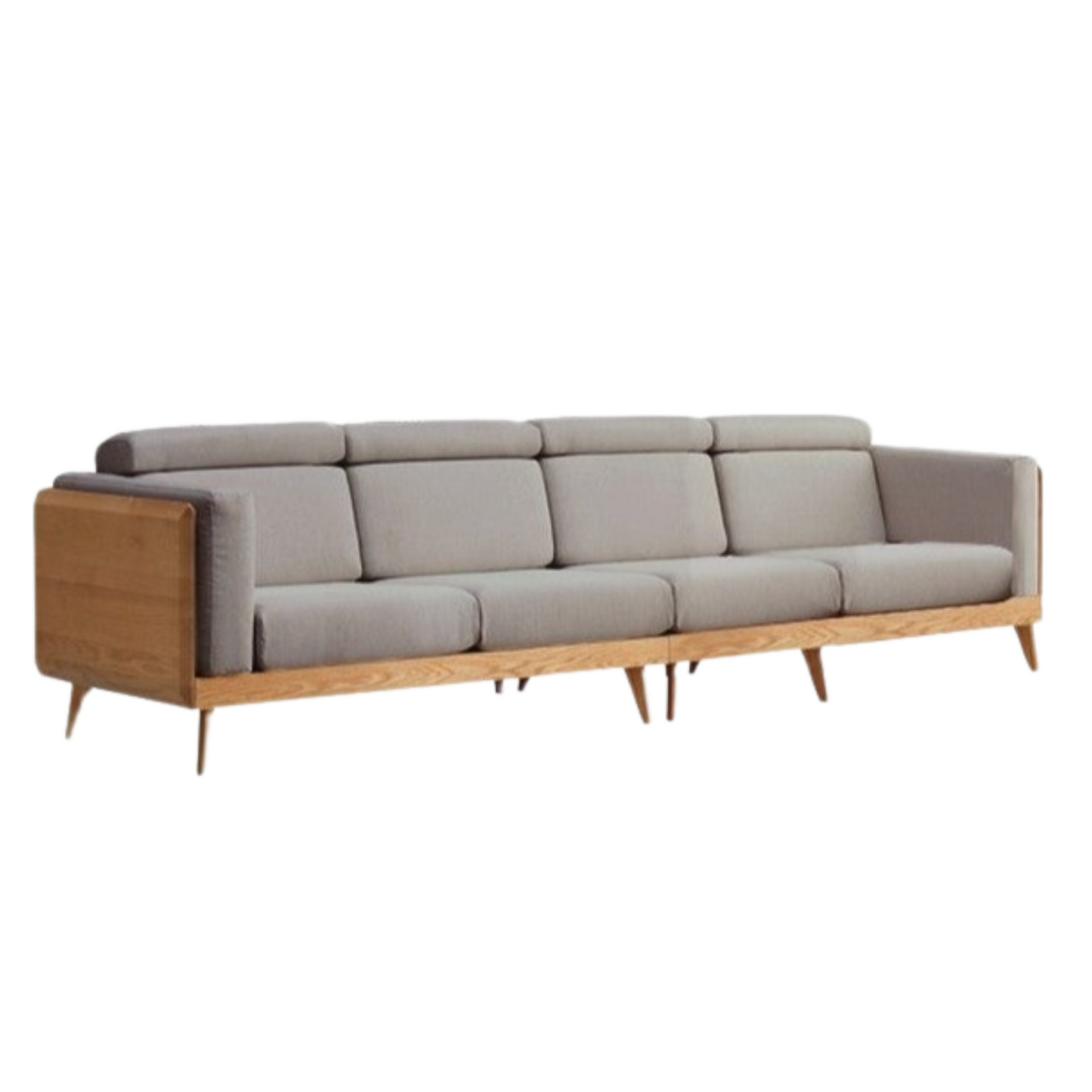 Oak, Ash Solid Wood Sofa with Adjustable Backrest
