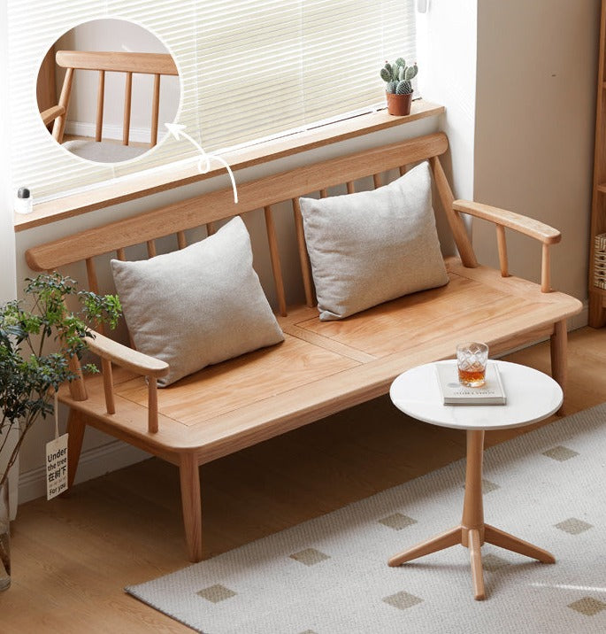 Oak Solid Wood Windsor Sofa Winter/Summer Dual Use