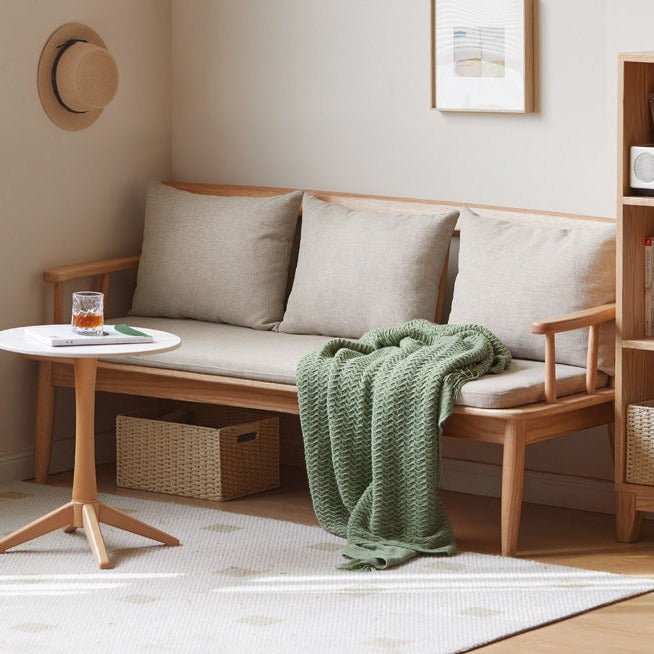 Oak Solid Wood Windsor Sofa Winter/Summer Dual Use
