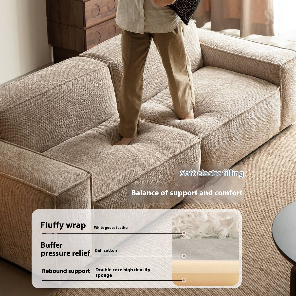 Wabi-Sabi Tofu Block Sofa