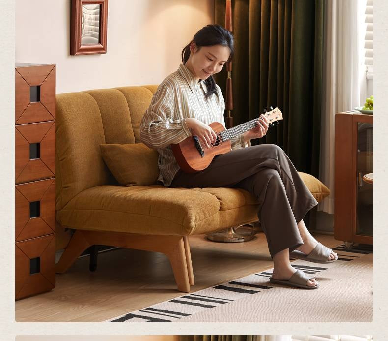 Retro Fabric Sofa Bed – Convertible Folding Sofa