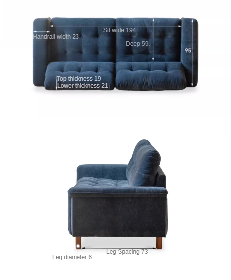 Retro High-Back Chenille Sofa