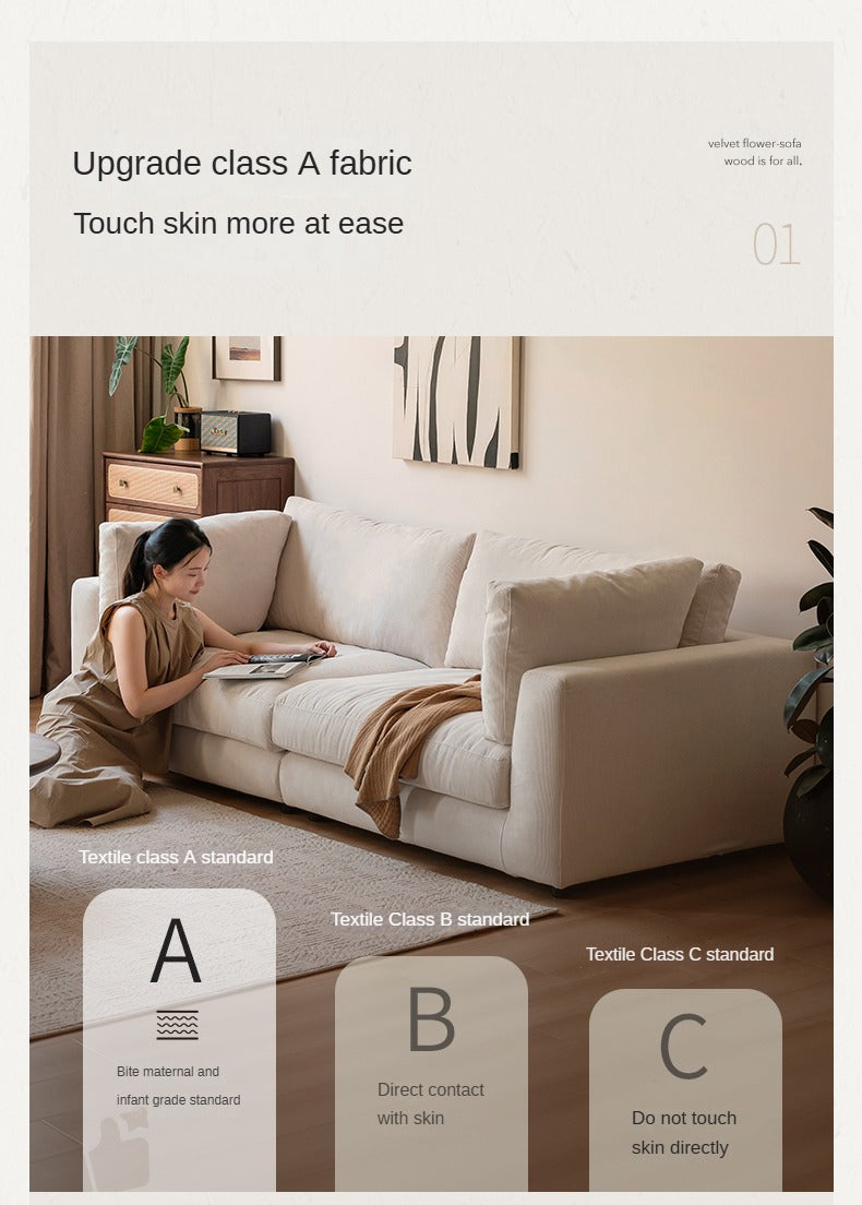Soft Cream Upholstered Sofa